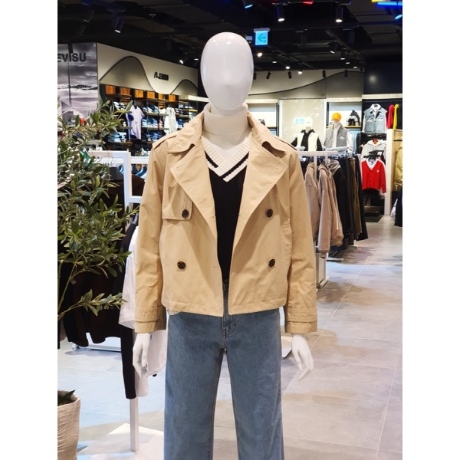 애드혹 여성 더블 크롭 트렌치 코트 HZ2BB51_이미지