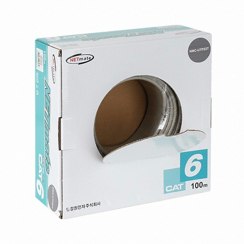 강원전자 NETmate CAT.6 UTP 제작형 랜케이블 (NMC-UTP22T, 100m)