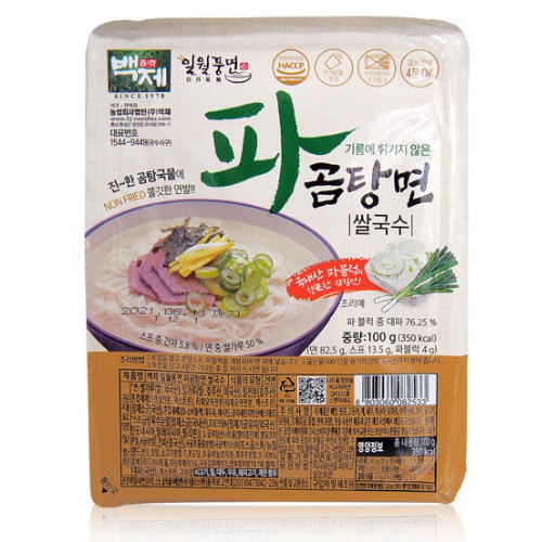 백제 일월풍면 파곰탕면 쌀국수 100g (5개)