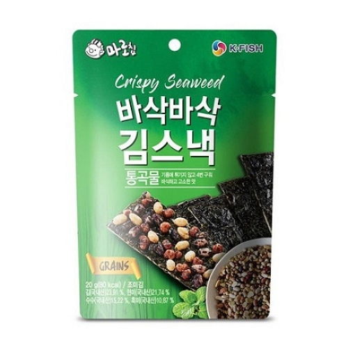 마로칩 김과 김사이에 토핑이 있는 김스낵 통곡물 20g (6개)_이미지