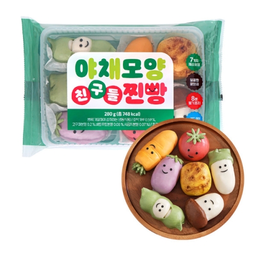 그루나무 7가지 야채 모양 친구들 찐빵 280g_이미지