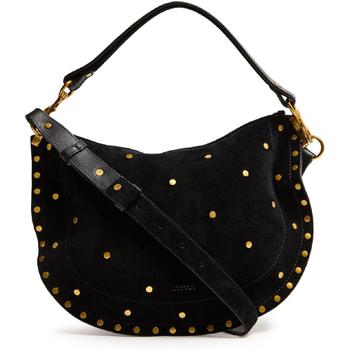 이자벨마랑 여성 Oskan Soft Zip shoulder bag in suede with studs black IMA64UV