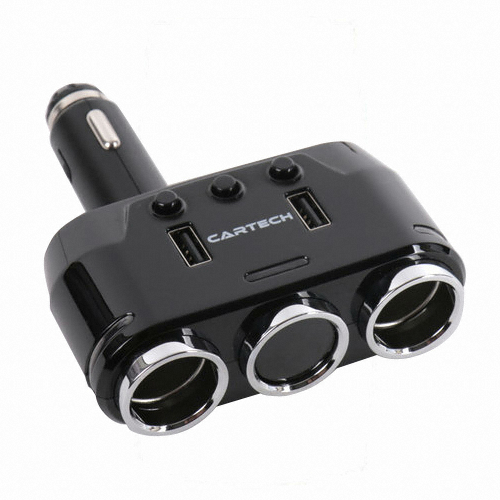 카테크 2USB 볼트게이지 2구 소켓 CT-405