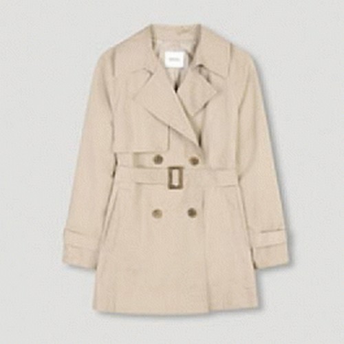  쉬즈미스 여성 코튼 블렌드 베이직 하프 트렌치 코트 SWWBYN12040