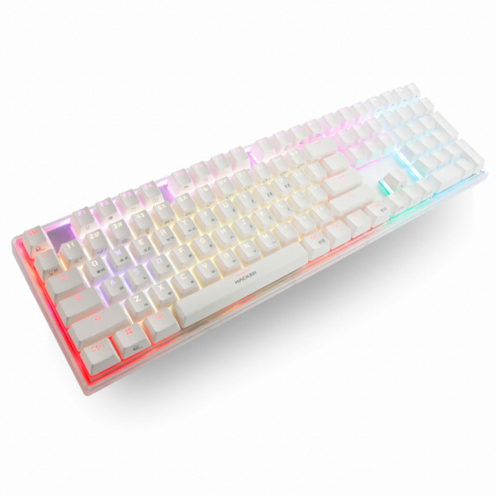 앱코 HACKER K985P RGB PBT 무접점 (화이트, 45G)_이미지