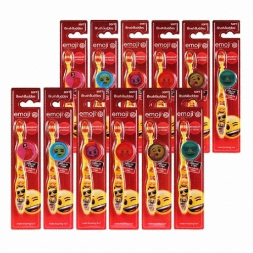 브러쉬버디즈 이모지 미스터리캡 유아칫솔 (12개)_이미지