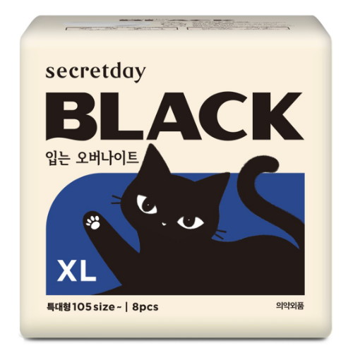 시크릿데이 뉴 블랙 입는 오버나이트 특대형 8개 (3팩(24개))_이미지