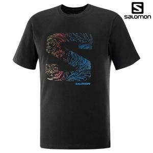 살로몬 반팔티 남성 SAL LOGO PERF SS TEE 딥 블랙 LC2100700_이미지