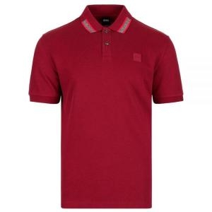 휴고 보스 Hugo Boss 남성용 Parlay 99 면 폴로 셔츠 클래식 핏 50442135 다크 레드 609_이미지