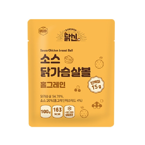퍼니엠 다신샵 닭신 소스 닭가슴살볼 홀그레인 100g (6개)_이미지