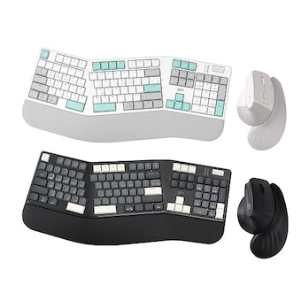 지클릭커 OFFICEPRO 에르고M EMK800 무선 기계식 키보드 마우스 세트