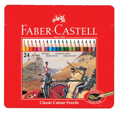 파버카스텔 유성 색연필 틴케이스 (24색)_이미지