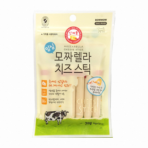 바우와우 임실 모짜렐라 치즈스틱 70g (10g x 7p)이미지입니다. 누르면 해당 게시물로 새창이동합니다.