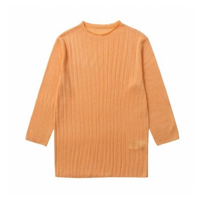 유닛 울 혼방 모크넥 7부소매 풀오버 UFH1-KMN130N33 L_ORANGE S_이미지