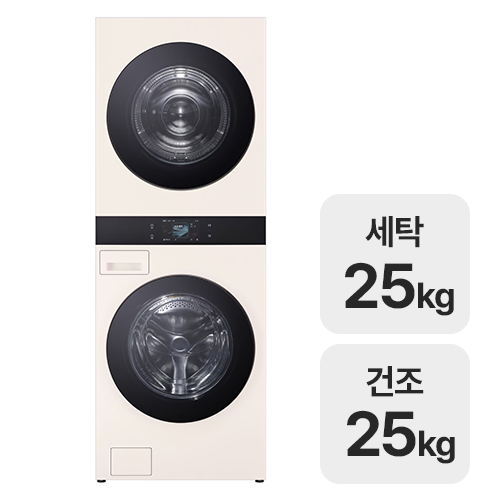 LG전자 트롬 AI 오브제컬렉션 워시타워 WA2525EEHF (일반설치)