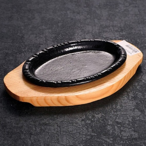 영일산업 무쇠주물팬 타원 스테이크 (15cm)_이미지