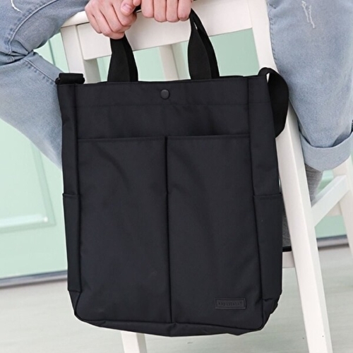 심플 블랙 캔버스백 크로스백 토트백 레프트필드 1221 KYR-W9E07B0