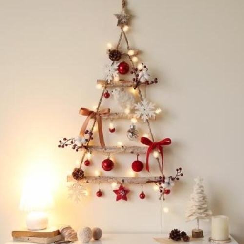 더플라워마켓 목화와 아가양 우드 벽트리 전구 세트_이미지