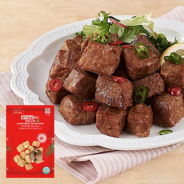바로드숑 닭가슴살 큐브 청양맛 100g