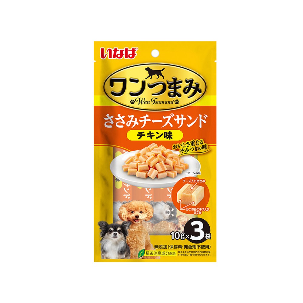 이나바 독 닭가슴살 치즈 샌드 가다랑어포 QDS-204K 30g (10g x 3p)