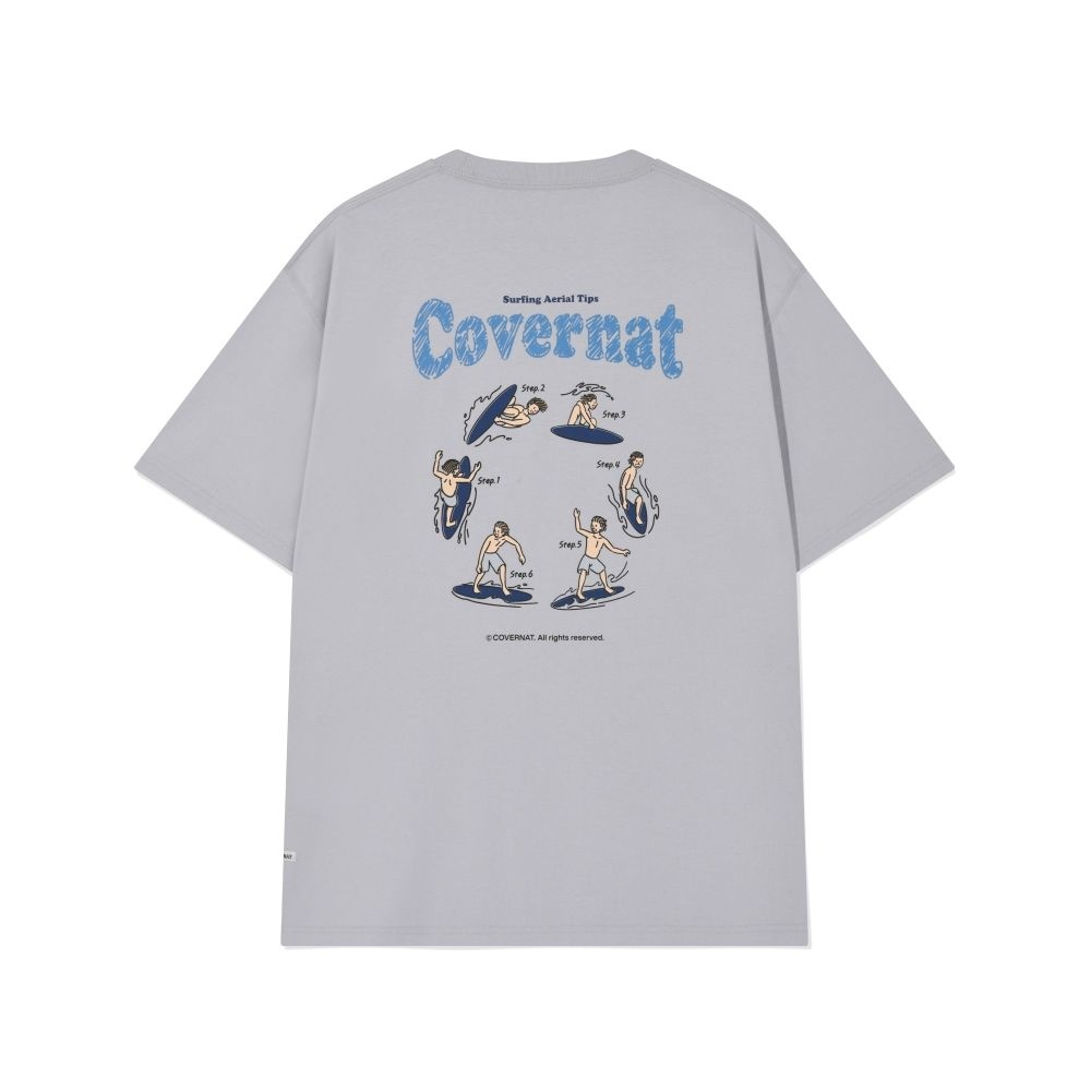 커버낫 쿨 코튼 서핑 모션 그래픽 티셔츠 라이트 퍼플 CO2602ST22TP