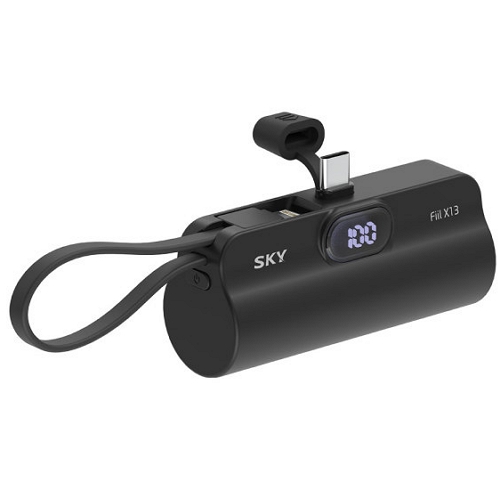 스카이랩 스카이 필 X13 미니 LED 도킹형 보조배터리 SKY-X13LCL 5000mAh (C타입+8핀)_이미지