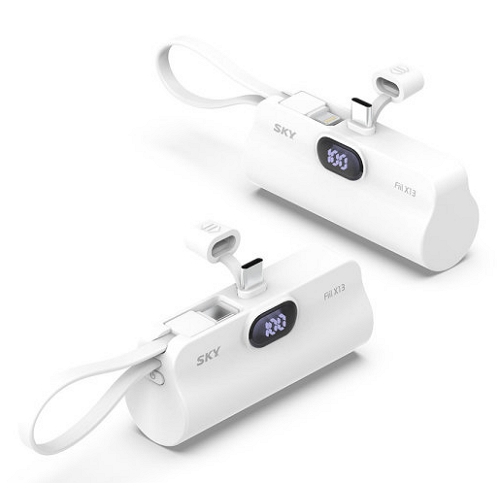 스카이랩 스카이 필 X13 미니 LED 도킹형 보조배터리 SKY-X13LCL 5000mAh (C타입+8핀)_이미지