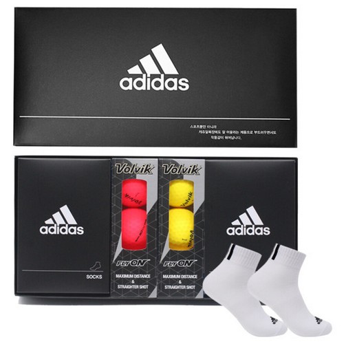 볼빅 플라이온 2피스 6구+아디다스 3선 양말 2세트_이미지