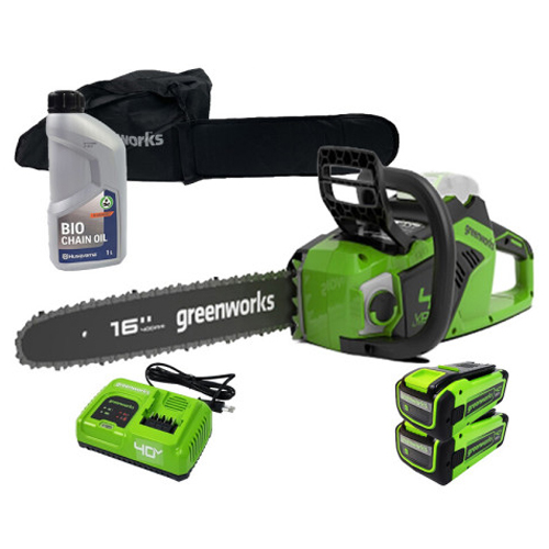 그린웍스 G-MAX 40V 다이렉트 체인톱 400mm (8.0Ah, 배터리 2개)_이미지