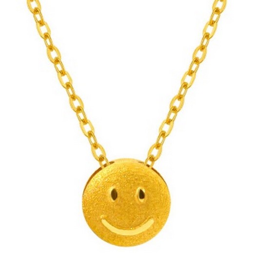 한국금다이아몬드 금 행운 스마일 볼 목걸이 1.85g_이미지