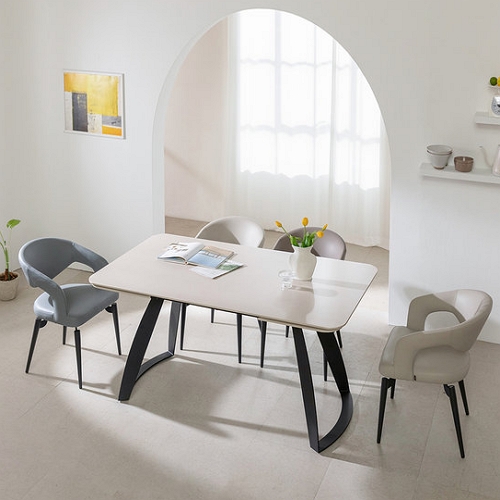 벤티스가구 델론 확장형 포세린 세라믹 식탁 1600 (의자4개)_이미지