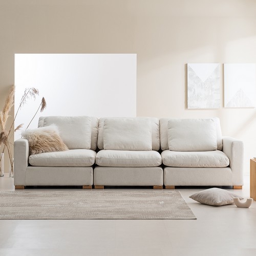 웰퍼니쳐 코쿤 모듈 패브릭 소파 4인용 (스툴별도)_이미지