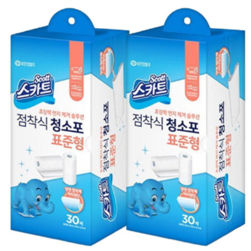 유한킴벌리 스카트 ㅤ점착식 청소포 표준형 30매 (2개(60매))_이미지