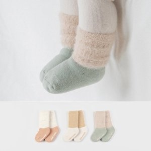 해피프린스 마일로 겨울 아기 양말 3색세트_이미지