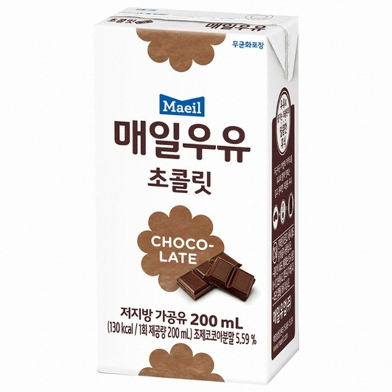 매일유업 매일우유 초콜릿 (멸균) 200ml (96개)_이미지
