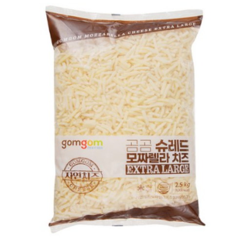 곰곰 슈레드 모짜렐라치즈 Extra Large 2.5kg (2개)_이미지