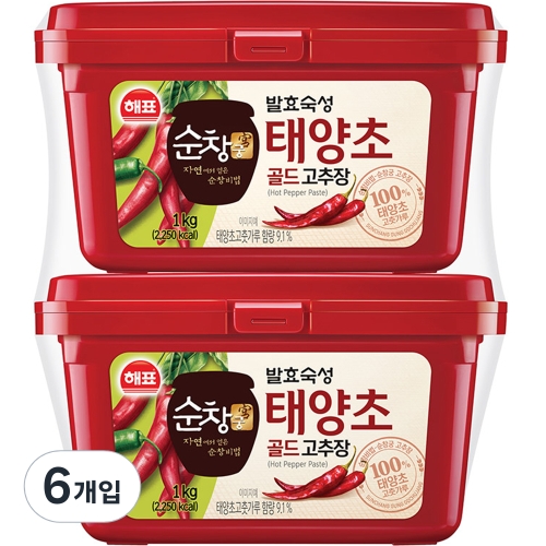 사조해표 해표 순창궁 태양초 골드 고추장 1kg 6개입_이미지
