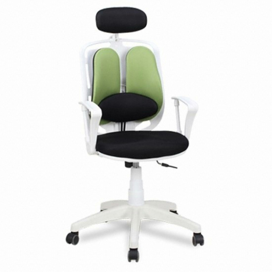 히트디자인 제이나 타이탄 듀얼요추 화이트 의자