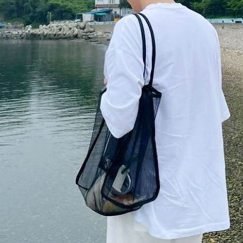 알티피아 메쉬 네트백 그물 숄더백 가방 블랙 WE27D4D_이미지