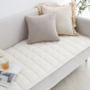 허니듀 시어서커 리플 베이지 여름 쇼파패드 3인용 4인용