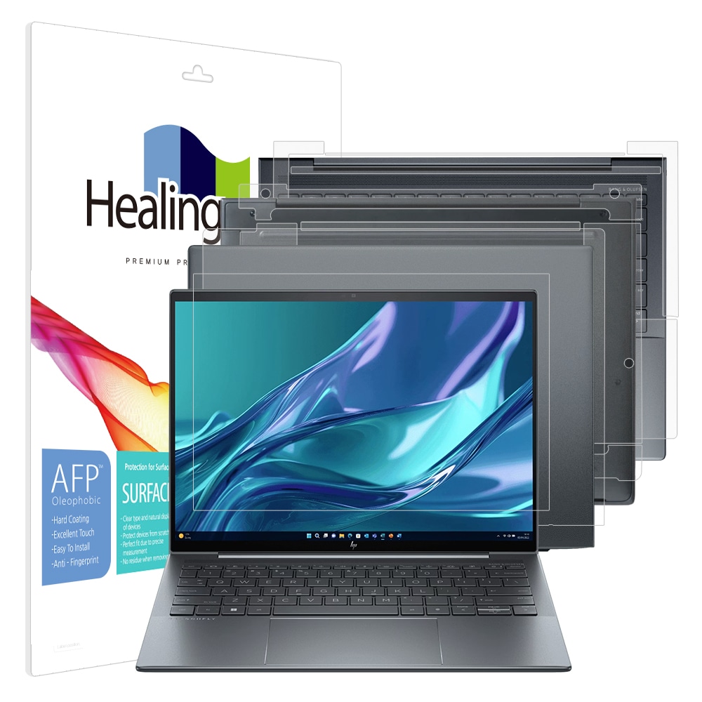 폰트리 힐링쉴드 HP 엘리트 드래곤플라이 G4 올레포빅 고광택 (액정보호필름 + 외부보호필름 3종 세트)_이미지