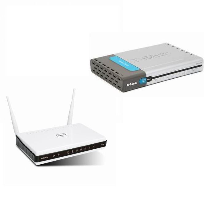 D-Link DIR-825 공유기 패키지 (+ DGS-1005D 스위치허브)_이미지