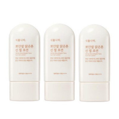 식물나라 뽀얀쌀 맑은톤 선젤로션 60ml (3개)