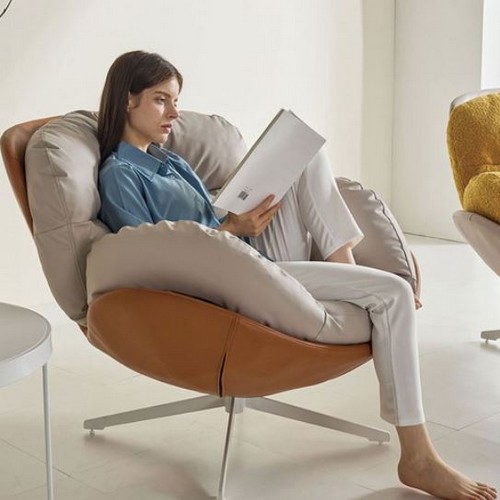 SF-001 360 회전 실리콘레더 가죽 소파 1인용