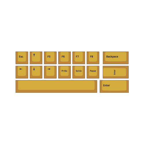 PBT 이중사출 컬러 포인트키캡 16키 머스터드 다크블루