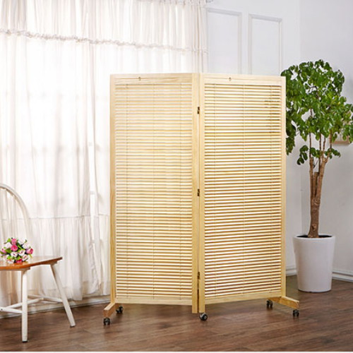 가구야히메 원목 블라인드 바퀴이동형 파티션 2단