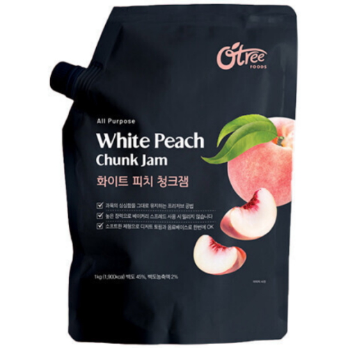 오트리푸드 화이트 피치 청크잼 1kg (1개)_이미지