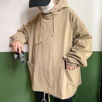 남성 바스락원단 캐주얼 아우터 와이드핏 박시 후드티_20429627_667501