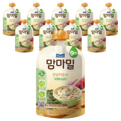 매일유업 맘마밀 안심이유식 미역과 소고기 100g (40개)_이미지