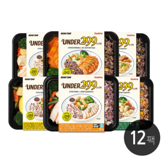 지앤건강생활 굽네 로드닭 UNDER 299 도시락 6종 세트 (12팩)_이미지